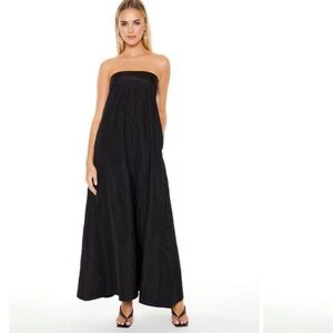NEW WITH TAGS - Forever 21 black woven A-line maxi dress (strapless)